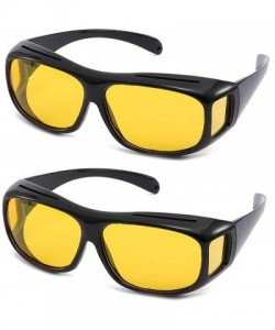 Goggle 2PCS High Definition Night Vsion Driving Sunglasses Wrap Around Glasses with Anti Reflective Coating - C91806SW2LO $19.31