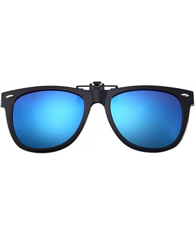 Aviator Polarized Clip-on Sunglasses Anti-Glare Driving Glasses for Prescription Glasses - Blue - CN1947UXM0K $8.98