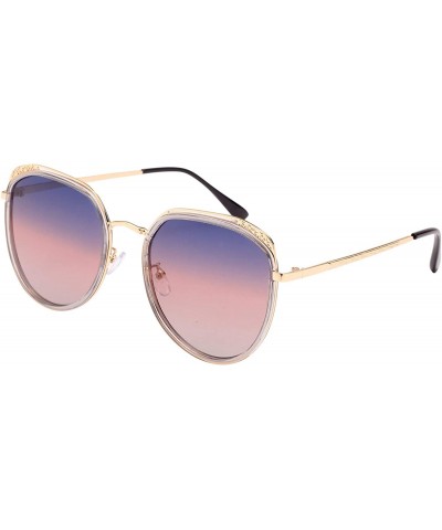 Oversized Fashion Gradient Lenses Metal Hollow-carved Design Sunglasses for Women 1995 - CM18QAW588X $14.71