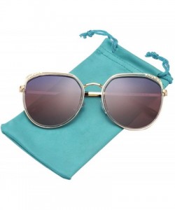 Oversized Fashion Gradient Lenses Metal Hollow-carved Design Sunglasses for Women 1995 - CM18QAW588X $14.71