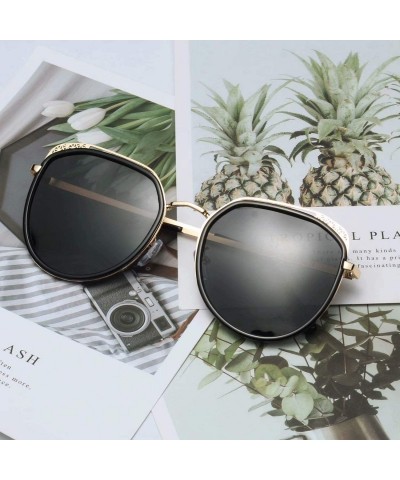 Oversized Fashion Gradient Lenses Metal Hollow-carved Design Sunglasses for Women 1995 - CM18QAW588X $14.71