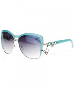 Oversized Vintage Designer Oversized Square Butterfly Frame Womens Sunglasses - Blue - CO11UTS3C05 $13.70