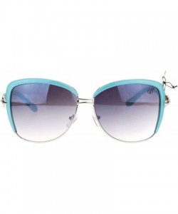 Oversized Vintage Designer Oversized Square Butterfly Frame Womens Sunglasses - Blue - CO11UTS3C05 $13.70