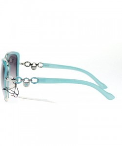 Oversized Vintage Designer Oversized Square Butterfly Frame Womens Sunglasses - Blue - CO11UTS3C05 $13.70