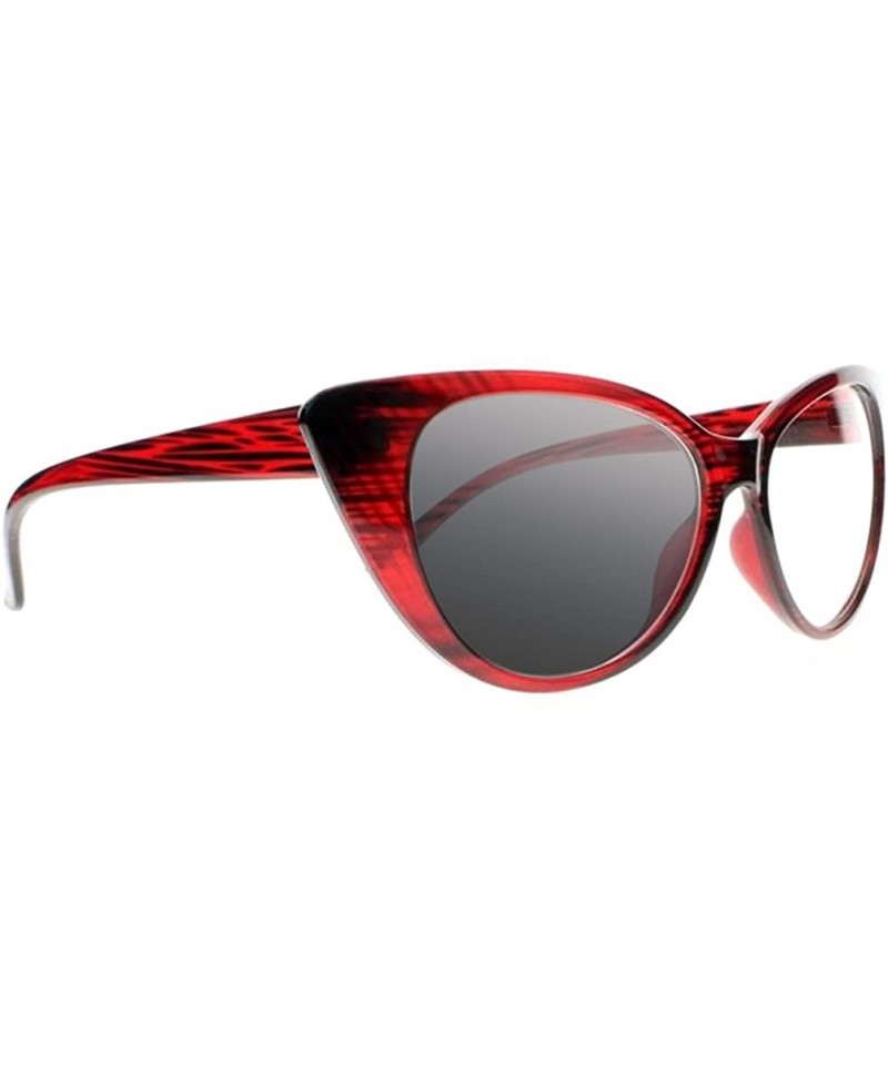 Oversized Retro Vintage Transition Photochromi Cat Eye Reading Glasses UV400 Sunglasses - Full Red - CV18CMY4Z72 $17.55