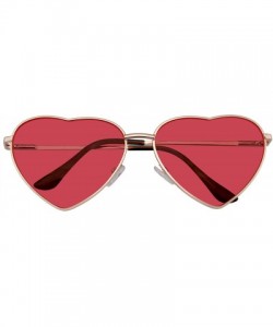 Oversized Heart Sunglasses Shaped Retro Festival Color Tinted Lenses Metal Frame Sunglasses for Women - C8197XX36GD $8.28