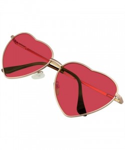 Oversized Heart Sunglasses Shaped Retro Festival Color Tinted Lenses Metal Frame Sunglasses for Women - C8197XX36GD $8.28