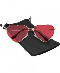 Oversized Heart Sunglasses Shaped Retro Festival Color Tinted Lenses Metal Frame Sunglasses for Women - C8197XX36GD $8.28
