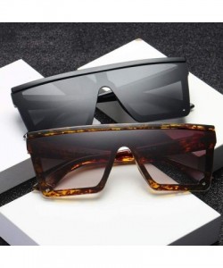 Aviator Male Flat Top Sunglasses Men Brand Square Shades UV400 Gradient Sun Glasses Cool One Piece Designer - Silver - CV198A...