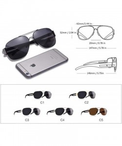 Oversized Men's Sunglasses Brand Design Metal Frame TR90 Temple Oversized C1Black - C5brown - CW18XAK0Y6M $35.99