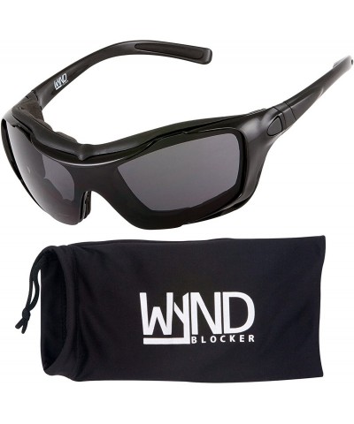 Sport Polarized Large Motorcycle Riding Sunglasses Sports Wrap Glasses - Black - Polarized Smoke - CW18DOUI8T5 $17.33