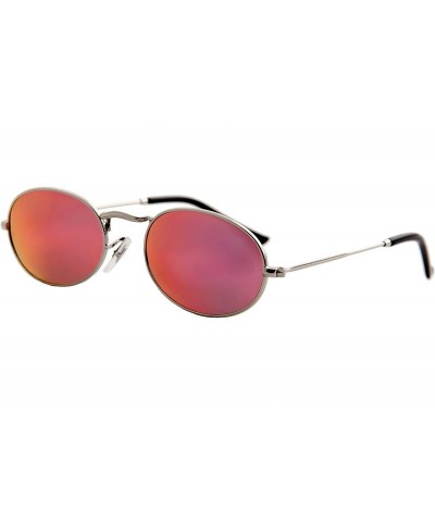 Oversized Sunglasses Men Women Small Modern Stylish Oval Mirrored Lens Fashion - CE18O7L4OUU $21.96