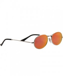 Oversized Sunglasses Men Women Small Modern Stylish Oval Mirrored Lens Fashion - CE18O7L4OUU $11.76
