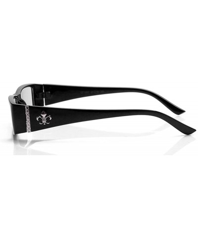 Rimless Classic Squared Sleek Fashion Clear Glasses for Women - 1857 Black - C611BUUS3BT $9.94