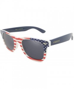 Oval vintage sunglasses for Women＆Men with American flag pattern - Blue - C818AK7LA9X $38.45