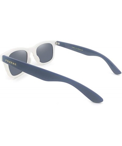 Oval vintage sunglasses for Women＆Men with American flag pattern - Blue - C818AK7LA9X $20.51