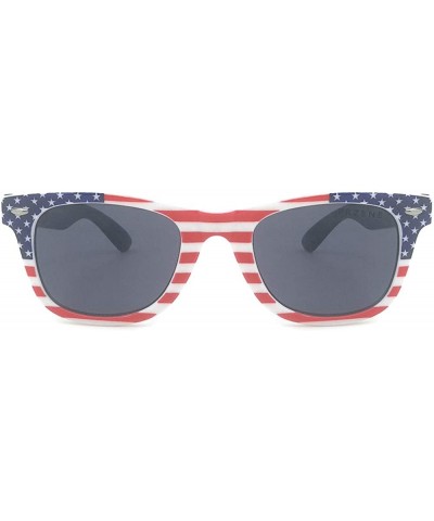 Oval vintage sunglasses for Women＆Men with American flag pattern - Blue - C818AK7LA9X $20.51