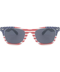 Oval vintage sunglasses for Women＆Men with American flag pattern - Blue - C818AK7LA9X $38.45