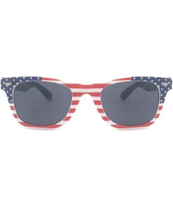 Oval vintage sunglasses for Women＆Men with American flag pattern - Blue - C818AK7LA9X $38.45