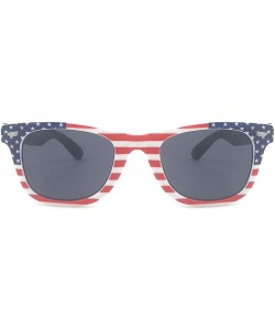 Oval vintage sunglasses for Women＆Men with American flag pattern - Blue - C818AK7LA9X $20.51