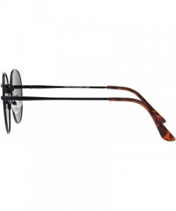 Round Polarized Lens Sunglasses Vintage Fashion Round Light Metal Frame UV 400 - Black (Black) - CZ19398C5OM $8.91