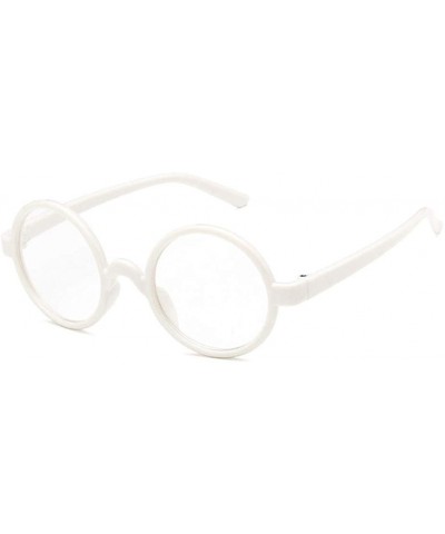 Round Unisex Sunglasses Retro Bright Black Grey Drive Holiday Round Non-Polarized UV400 - White - CQ18RLUTZUY $8.02