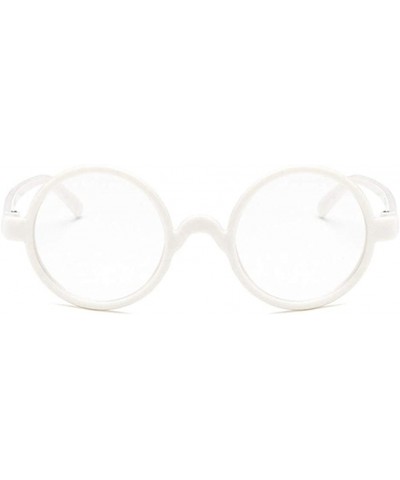 Round Unisex Sunglasses Retro Bright Black Grey Drive Holiday Round Non-Polarized UV400 - White - CQ18RLUTZUY $8.02
