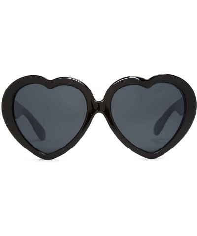 Oversized Oversized Heart Shaped Sunglasses - Black - CW12O4NSB6T $10.76