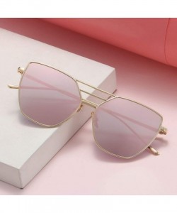 Square Metal Luxury Vintage Coated Mirror Sunglasses Women Er Fashion Retro Trand Sun Glasses Uv400 Oculos - Pueple - CZ199CH...