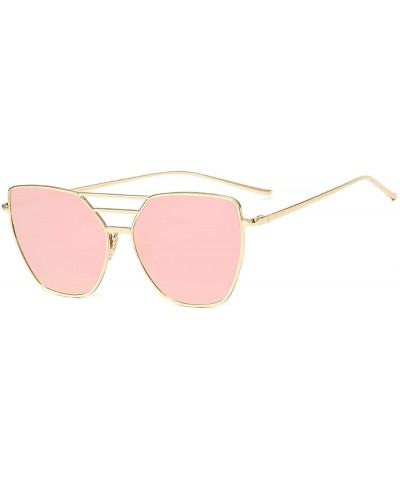 Square Metal Luxury Vintage Coated Mirror Sunglasses Women Er Fashion Retro Trand Sun Glasses Uv400 Oculos - Pueple - CZ199CH...