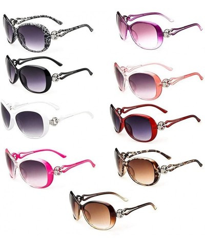Oval Women Fashion Oval Shape UV400 Framed Sunglasses Sunglasses - Wine Red - CZ1987Y8E7Z $18.55