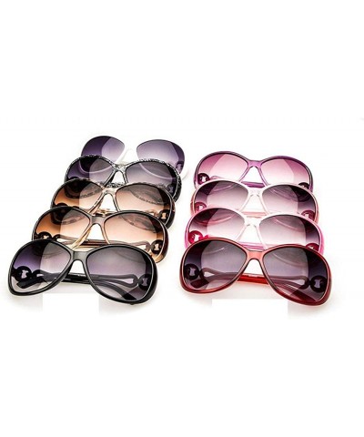 Oval Women Fashion Oval Shape UV400 Framed Sunglasses Sunglasses - Wine Red - CZ1987Y8E7Z $18.55