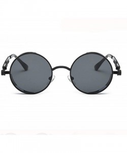 Round Retro Round Steam Punk Sunglasses Men Women Small Circle Sun Glasses Vintage Metal Frame Driving Eyewear - CZ197A20WKK ...