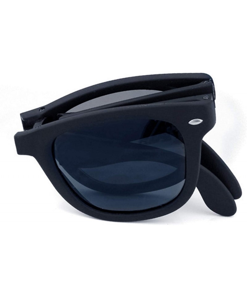 Square Polarized Fashion Black Square Foldable Sunglasses with Case - C2 - CK18TINTS4M $13.49