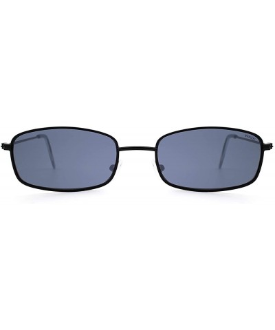 Round New Fashion Trend Vintage Rectangular Small Sunglasses for Men and Women - Black Frame Gray Lens - C318R25RA3M $12.11