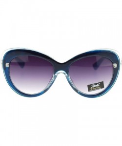 Cat Eye Womens Thick Plastic Cat Eye Designer Fashion Sunglasses - Blue - CM11P94CD9P $22.54