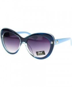 Cat Eye Womens Thick Plastic Cat Eye Designer Fashion Sunglasses - Blue - CM11P94CD9P $22.54