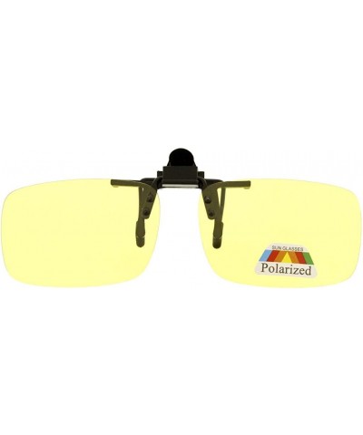 Aviator Classic Fashion Clip on Sqaure Aviator Sunglasses M-1 - Yellow - CC18ASZ6AKI $22.38
