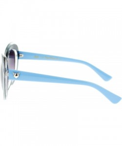 Cat Eye Womens Thick Plastic Cat Eye Designer Fashion Sunglasses - Blue - CM11P94CD9P $22.54