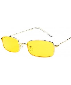 Aviator Vintage Sunglasses for Women Men - Small Rectangular Metal Frame Sun Glasses Eyewear (D) - D - CD1902OGEQU $8.56