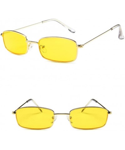 Aviator Vintage Sunglasses for Women Men - Small Rectangular Metal Frame Sun Glasses Eyewear (D) - D - CD1902OGEQU $8.56
