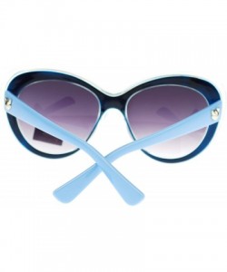 Cat Eye Womens Thick Plastic Cat Eye Designer Fashion Sunglasses - Blue - CM11P94CD9P $22.54