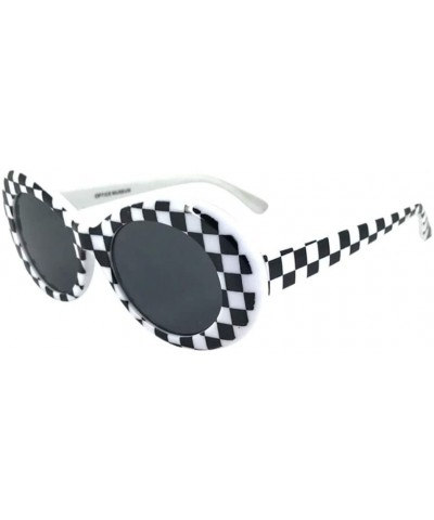 Rimless Clout Goggles Oval Sunglasses Vintage Mod Style Retro Kurt Cobain Cateye (A) - A - C418CZT2WUE $20.36