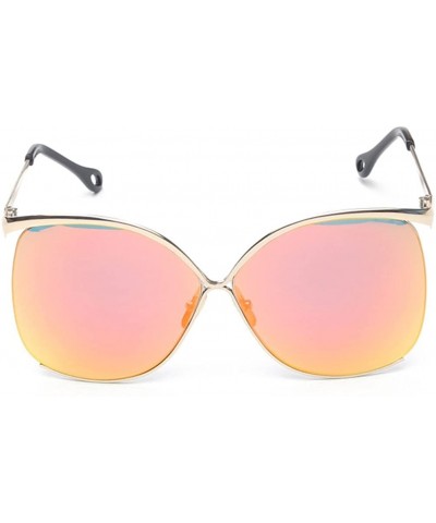 Wayfarer Outstanding Designed Frame Big Face Sunglasses For Women Young Fashion Stylish - Gold/Red - CC12FJ31F17 $19.24