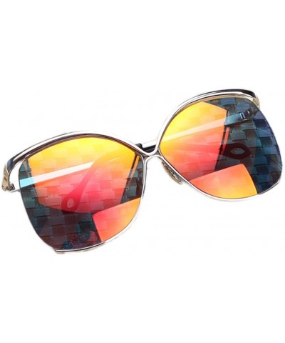 Wayfarer Outstanding Designed Frame Big Face Sunglasses For Women Young Fashion Stylish - Gold/Red - CC12FJ31F17 $19.24