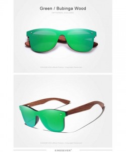 Rimless Genuine adjustable polarized sunglasses handmade square men fashion Full Lens Bubinga Wood - Green - C518YYGW609 $25.56