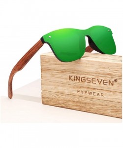 Rimless Genuine adjustable polarized sunglasses handmade square men fashion Full Lens Bubinga Wood - Green - C518YYGW609 $25.56