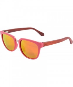 Wayfarer Natural Wood Arm Sunglasses UV400 Lenses Wood Sunglasses-HY569 - Pink&red Sandalwood - CC12NB59QBD $11.02