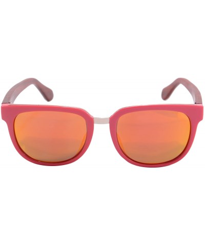 Wayfarer Natural Wood Arm Sunglasses UV400 Lenses Wood Sunglasses-HY569 - Pink&red Sandalwood - CC12NB59QBD $11.02