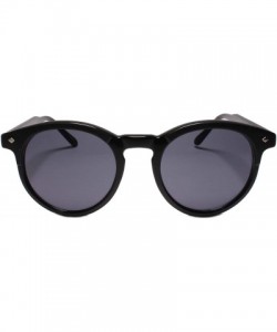 Round High-End Dapper Indie Vintage 80s Look Simpered Round Key Hole Sunglasses - Black - CR199EROI2A $12.34